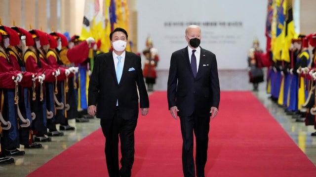 U.S. President Joe Biden and South Korean President Yoon Suk-yeol attend a state banquet, in Seoul 
