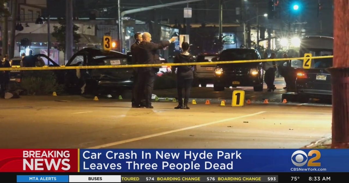 3 killed in New Hyde Park crash, driver charged with DWI - CBS New York