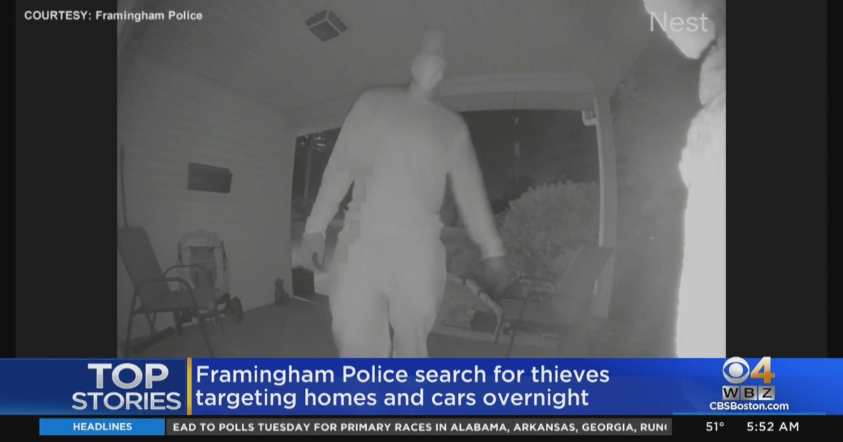 Framingham Police search for masked suspects wanted in series of home and car breakins CBS Boston