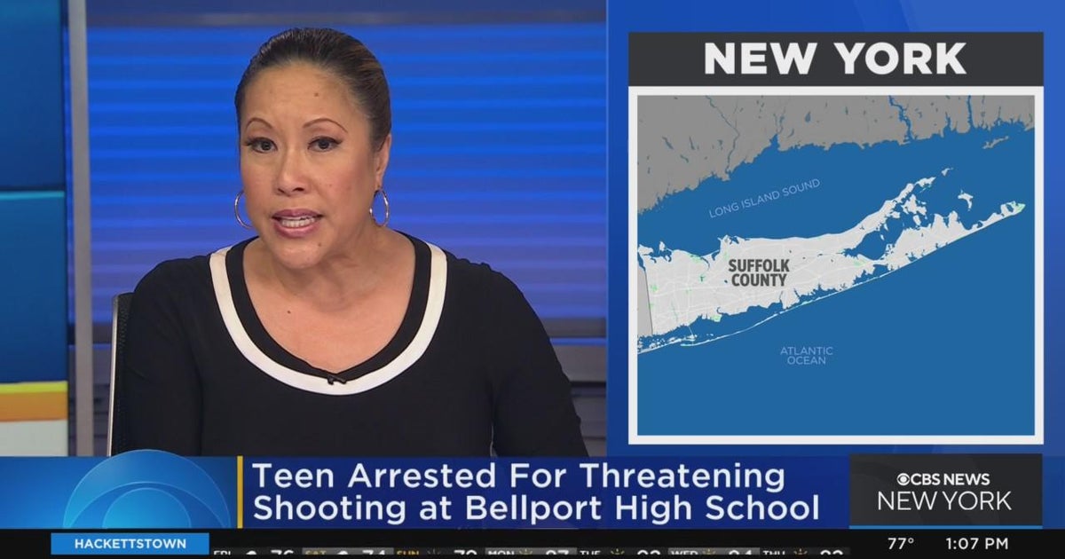 Teen arrested for threatening school shooting on Long Island - CBS New York