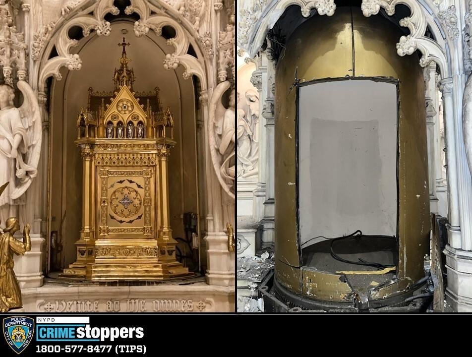 2 million tabernacle stolen and angel statue beheaded at church in New