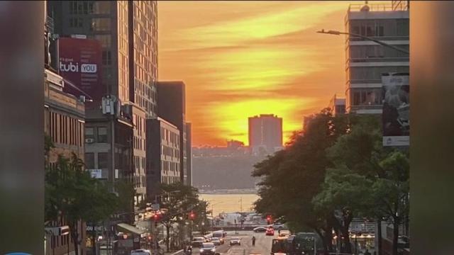 Manhattanhenge Sunset in New York City 