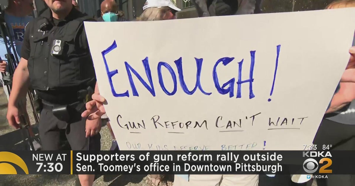 Supporters of gun reform rally outside Sen. Pat Toomey's Pittsburgh ...