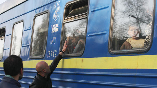 Ukrainians Refugees Board The Train To Poland From Ukraine's Port City Odesa, Amid Russia's Invasion Of Ukraine 