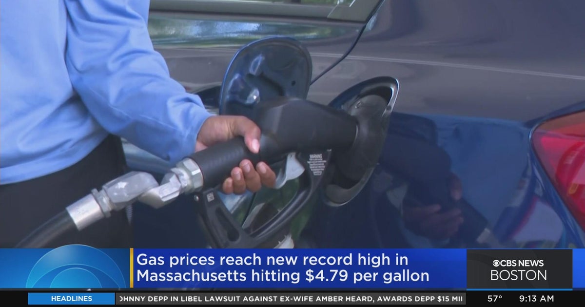 Massachusetts gas prices now at new record high of 4.79 a gallon CBS