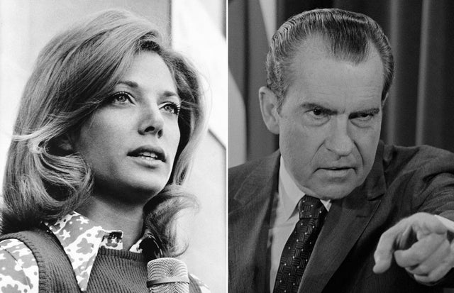 Photos of Lesley Stahl and Richard Nixon 