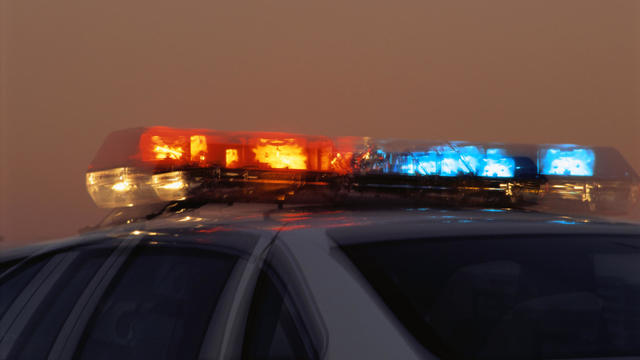 Lights on a police car 