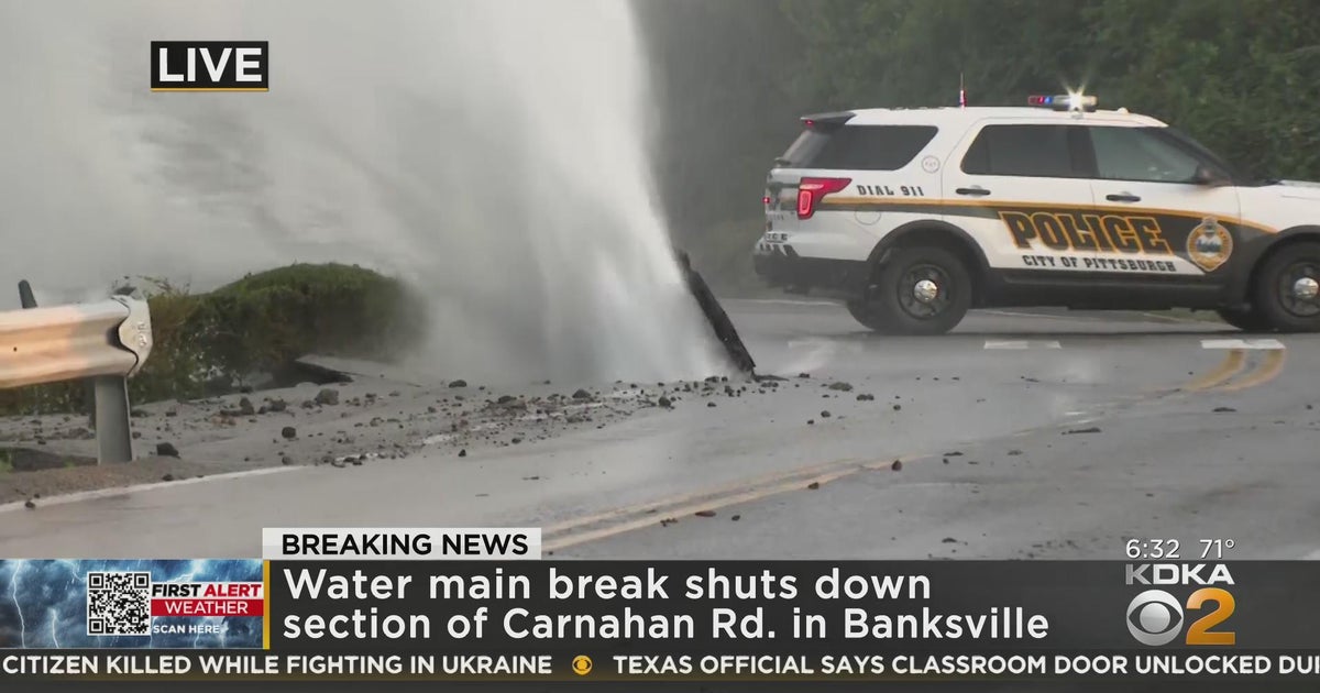 Water main break shuts down part of Carnahan Road CBS Pittsburgh