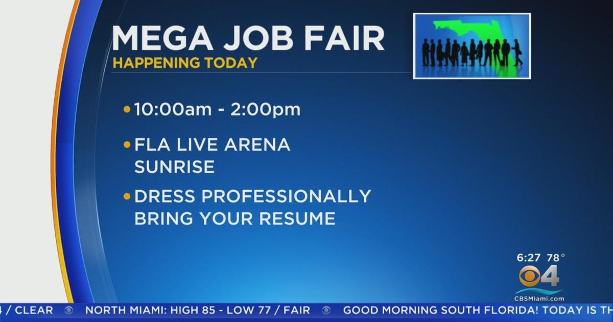 More than 8,000 positions available at megajob fair in Sunrise CBS Miami