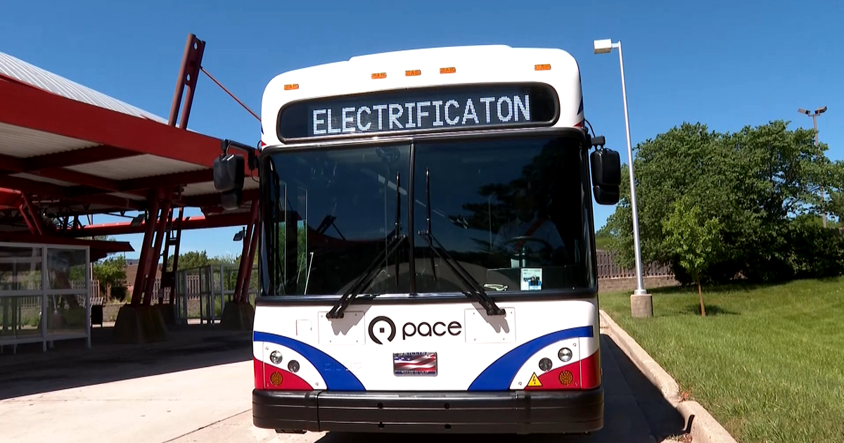 First electric Pace bus hits the road in southwest Cook County CBS