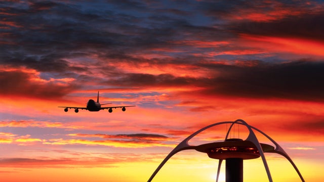 Jet Arriving at Los Angeles International Airport 