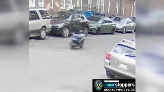 An individual riding a scooter fires a gun at someone on the sidewalk in the Bronx 