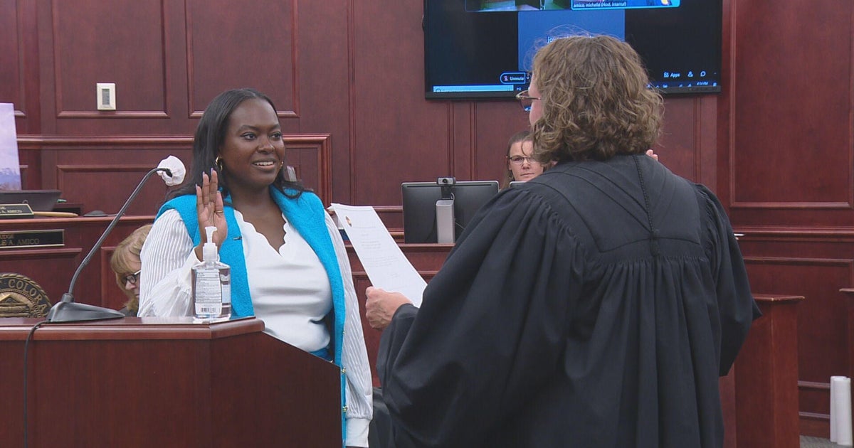 LaQunya Baker swornin as Arapahoe County judge CBS Colorado