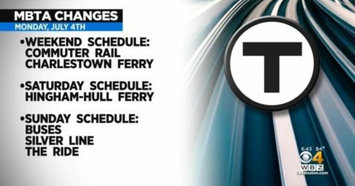 Check out the MBTA schedule changes for July 4th holiday CBS Boston