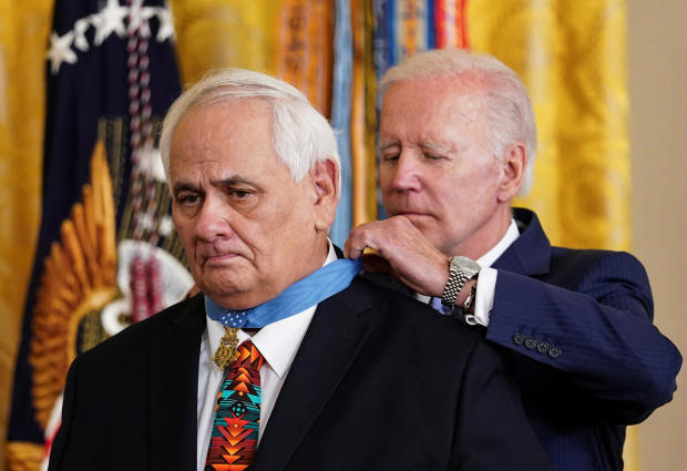 U.S. President Biden awards Medals of Honor to Vietnam War veterans during White House ceremony in Washington 