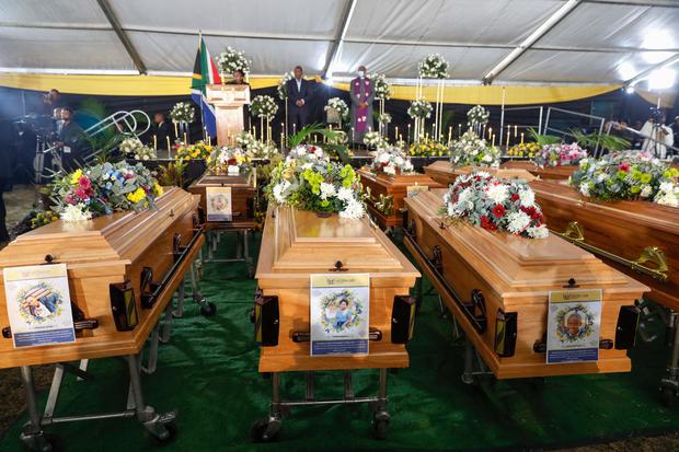 Funeral held for 21 teenagers who mysteriously died at nightclub in South Africa