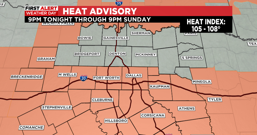 Heat advisory in effect for North Texas through Sunday night - CBS Texas