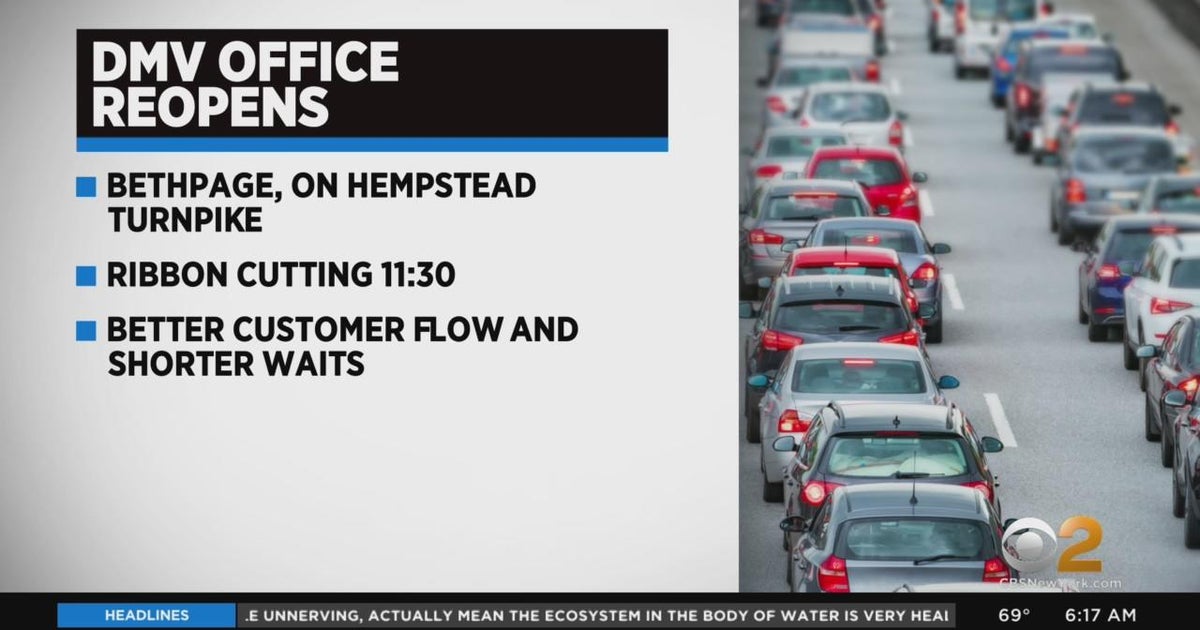 DMV reopening in Bethpage CBS New York