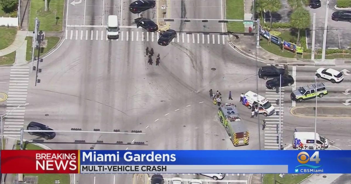 Several injured in multiple-vehicle crash in Miami Gardens - CBS Miami