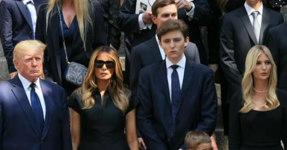 Donald Trump attends ex-wife Ivana's funeral - CBS News