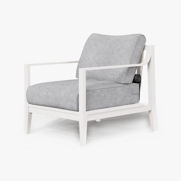 White Aluminum Outdoor Armchair 