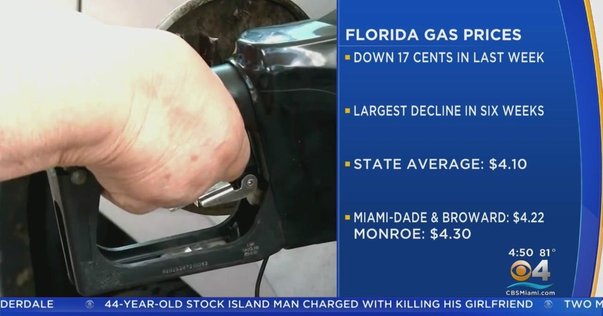 Florida gas prices continue to tumble CBS Miami