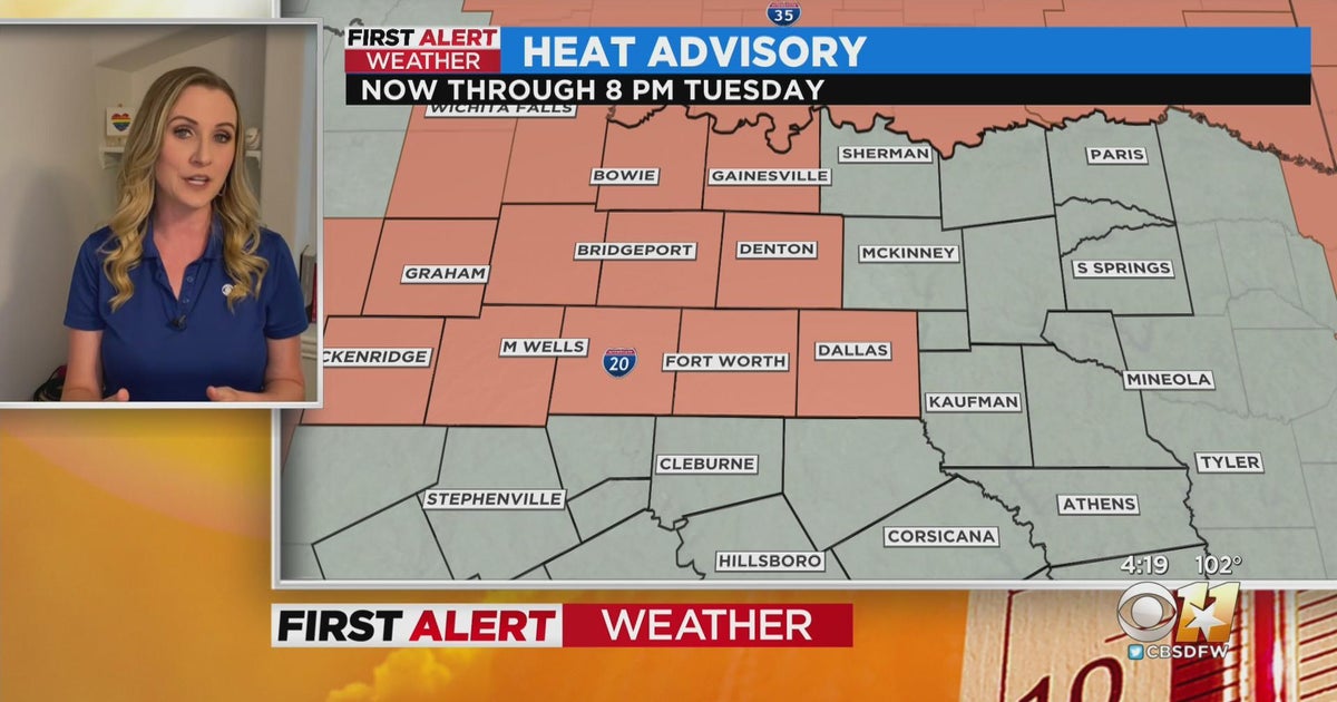 Parts of North Texas under Heat Advisory until Tuesday - CBS Texas