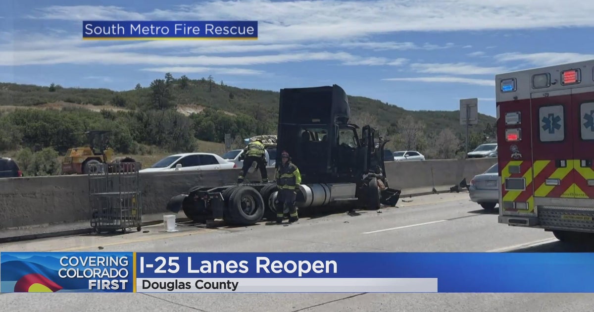 I-25 reopens south of Denver after closure due to semi crash, rollover ...