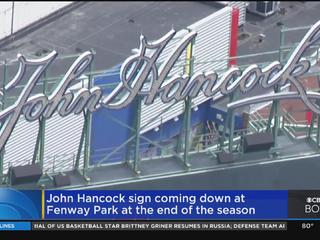 John Hancock messageboard, On top the upper bleachers. Fenw…