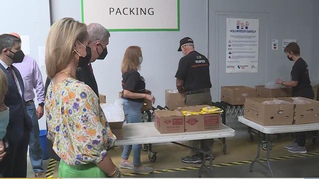 This is a photo of workers at the Yolo County Food Bank. 