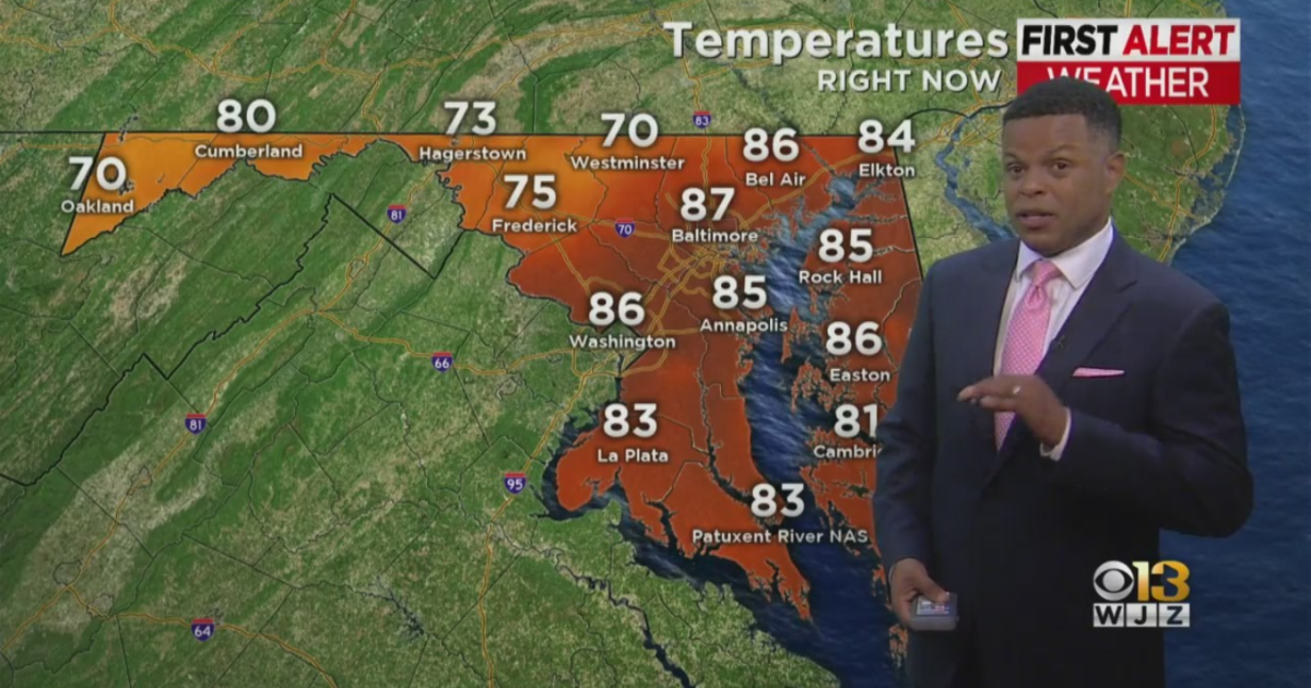 Maryland Weather A cold front has pushed temperatures into the 80s