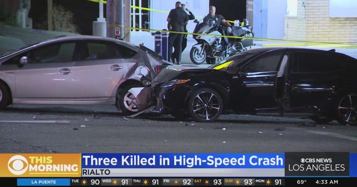 Three dead, two injured in highspeed crash in Rialto involving eight