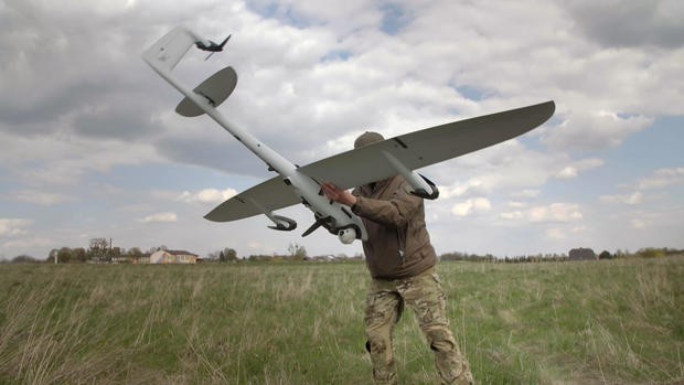 A soldier with a drone in Ukraine 