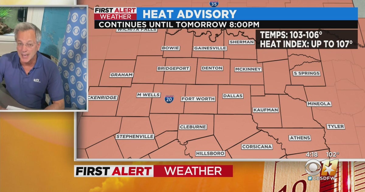 Heat advisory in effect until Thursday evening - CBS Texas