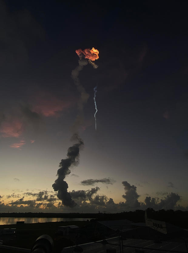 The Atlas 5 rocket climbs into space after liftoff 