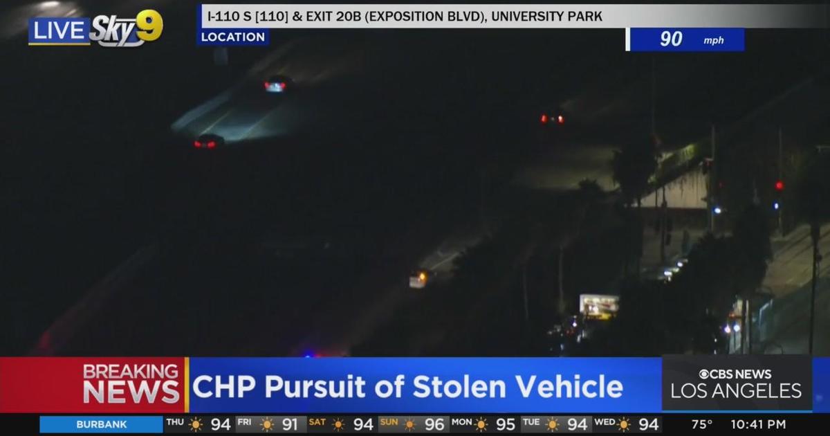 CHP in pursuit of suspected stolen vehicle - CBS Los Angeles