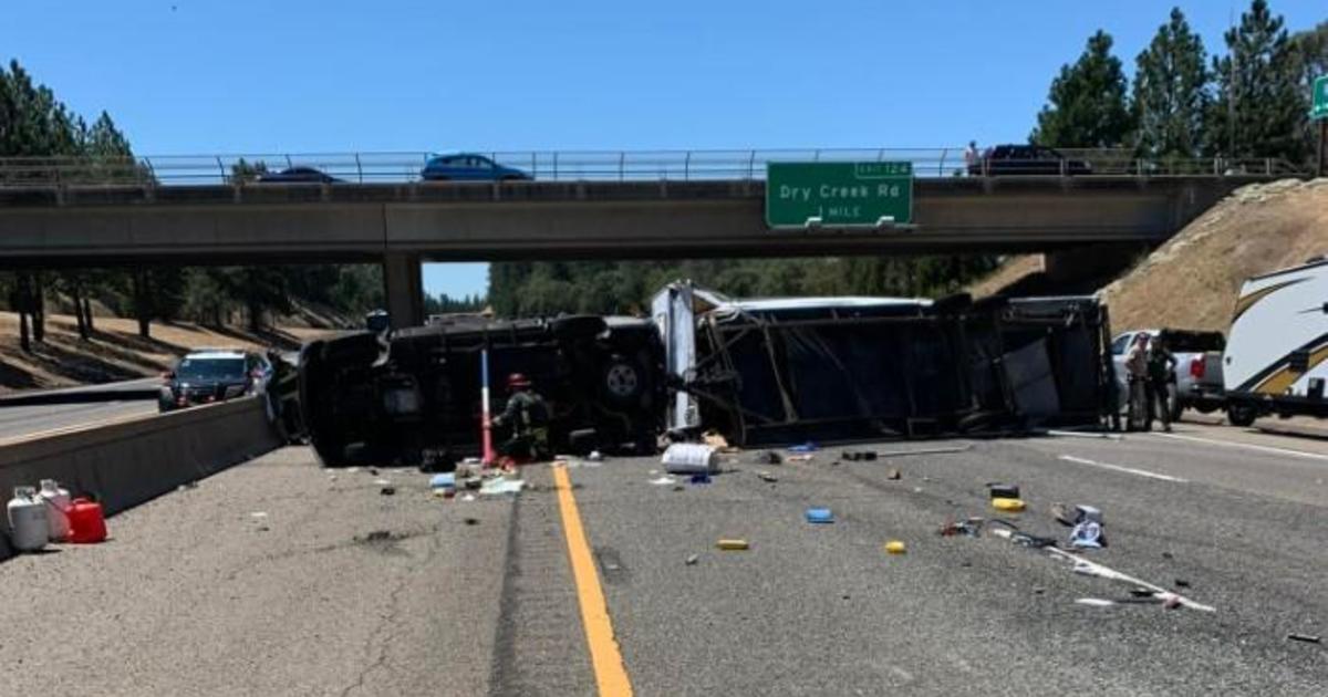 1 Hurt In Rollover Crash On I-80 Near Clipper Gap - CBS Sacramento