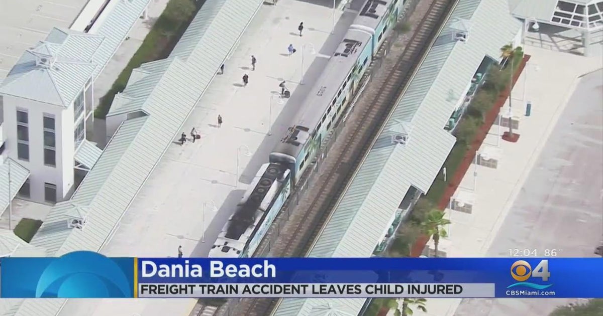Boy hurt when freight train collided with car in Dania Beach