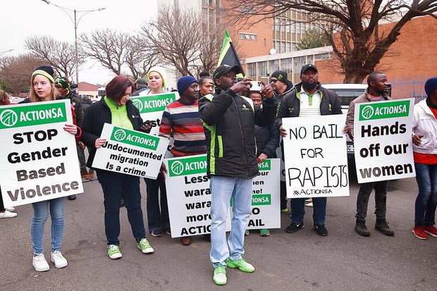 South Africans Protest Against Illegal Immigrants Outside Krugersdorp Magistrate's Court 