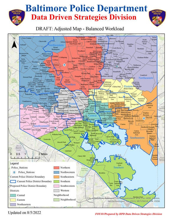 Scott, Baltimore police submit newly revised redistricting map to City ...