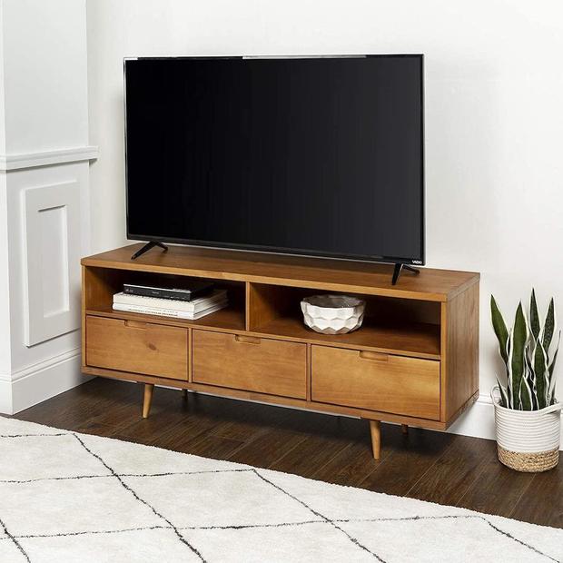 Walker Edison 3-Drawer Midcentury Wood TV Stand 