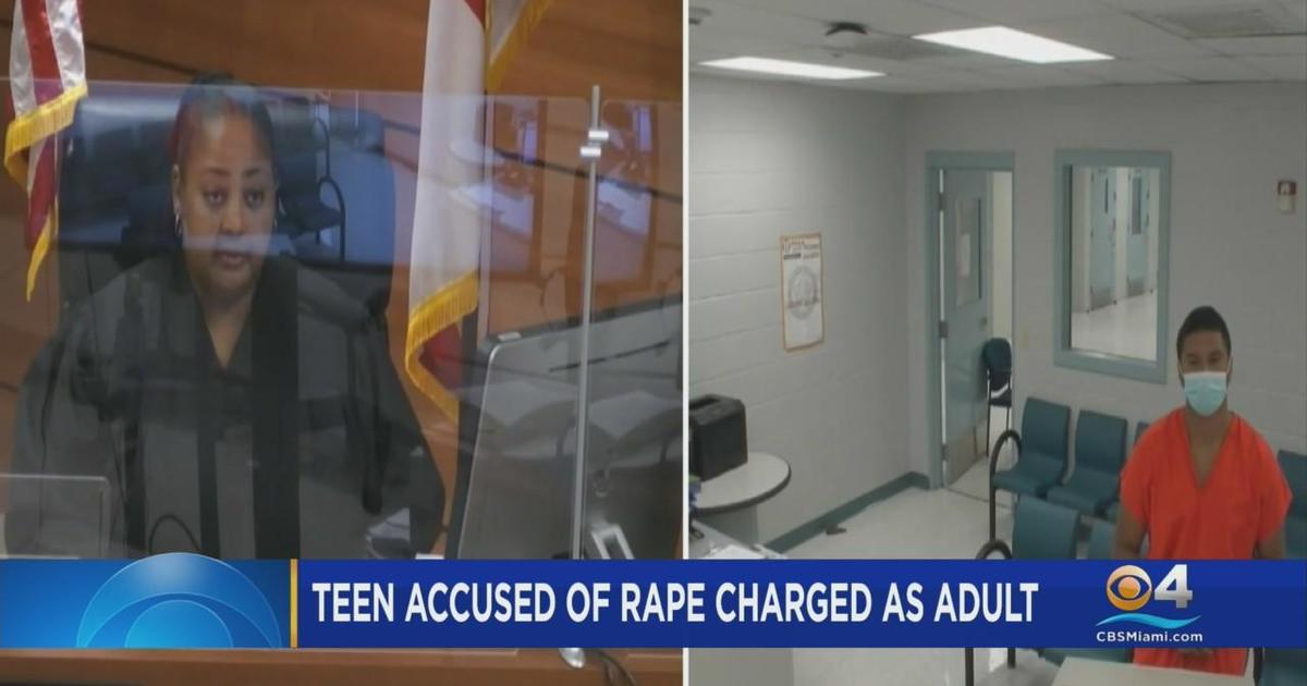 Teen accused in rape charged as adult - CBS Miami