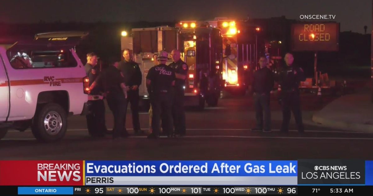 Chemical leak prompts mandatory evacuations, closure of 215 Freeway in