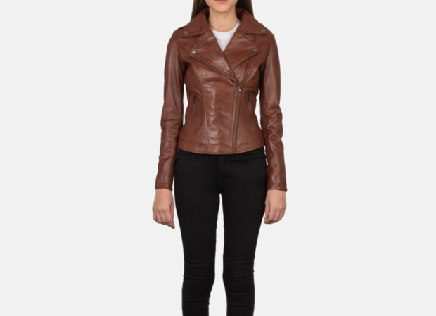 The Jacket Maker Flashback brown leather biker jacket 