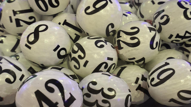 Group of black and white lottery balls 