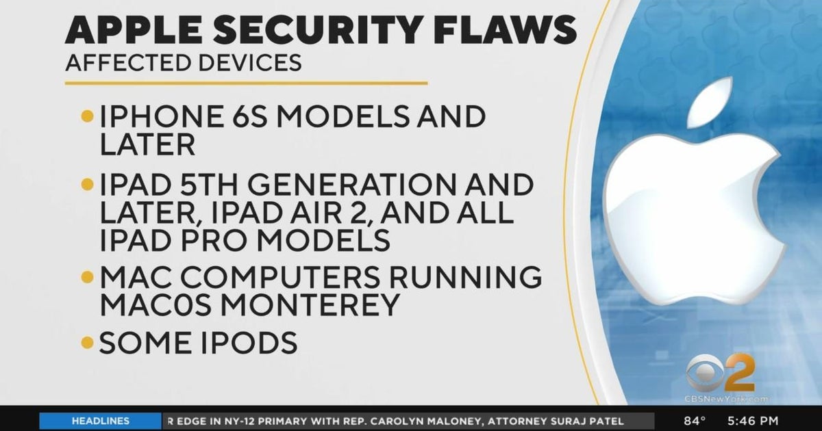 Apple issues security flaw warning CBS New York