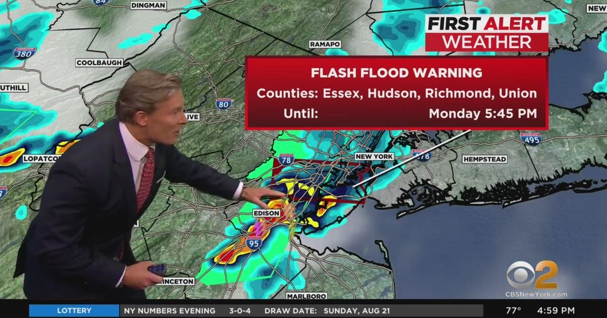 First Alert Weather: Flash flood warnings in NJ and NYC - CBS New York
