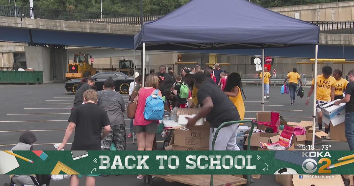 Back-to-school giveaway at Busch Stadium