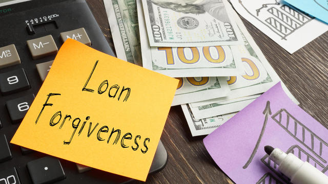 Loan forgiveness is shown using the text 