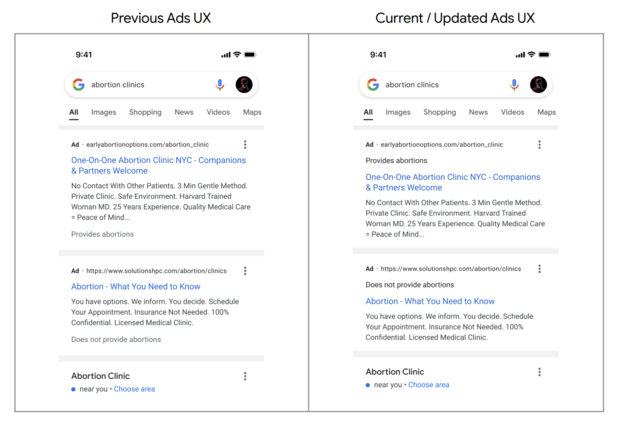 Previous Google Ads UX vs. Updated Google Ads UX 